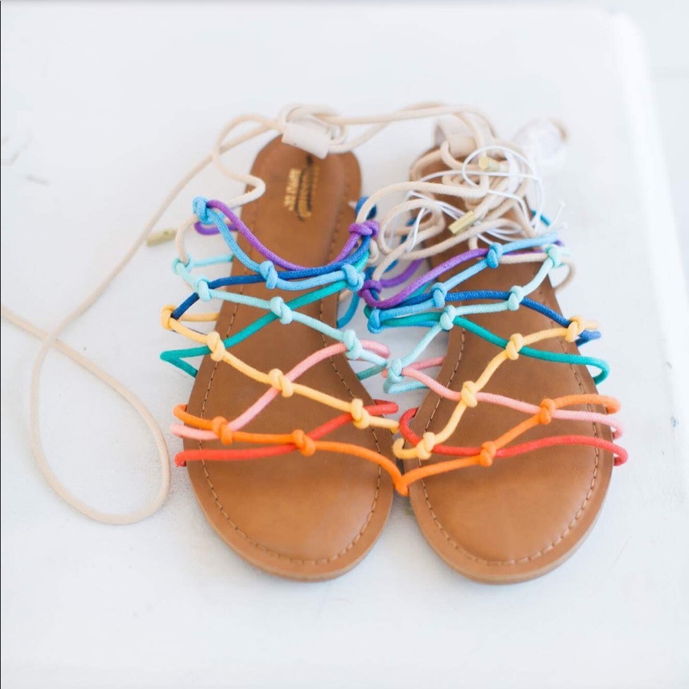 Rainbow strap sandals